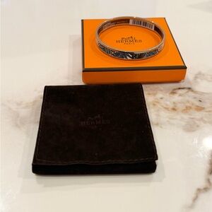 Hermes Enamel Bangle- silver
